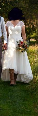 Trouwjurk bianco evento 42/XL, Ophalen of Verzenden, Zo goed als nieuw, Wit, Trouwjurk