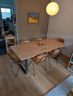 Massief eiken eettafel, Huis en Inrichting, Ophalen, Gebruikt, 50 tot 100 cm, Vijf personen of meer