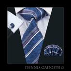 Dennis Gadgets: 100 ?0zijden stropdas ( 3 delig !! ) DG1703, Ophalen of Verzenden, Nieuw, Blauw, Met patroon