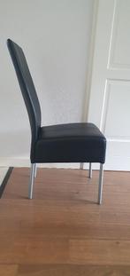 4 zwarte eettafel stoelen, Ophalen, Gebruikt, Zwart, Vier