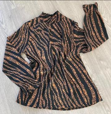 FOS AMSTERDAM NIEUW Prachtige zwart bruine blouse , mt M 38 beschikbaar voor biedingen