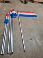 6 x Aluminium vlaggenmast met nederlandse vlag, Diversen, Vlaggen en Wimpels, Gebruikt, Ophalen