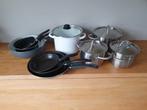 Pannenset / pannen - Gebruikt, maar nog goed voor een ronde, Ophalen, Gebruikt, Rvs, Pannenset