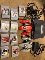 Nintendo 64 2 controllers + spellen., Spelcomputers en Games, Ophalen, Zo goed als nieuw, Met 2 controllers