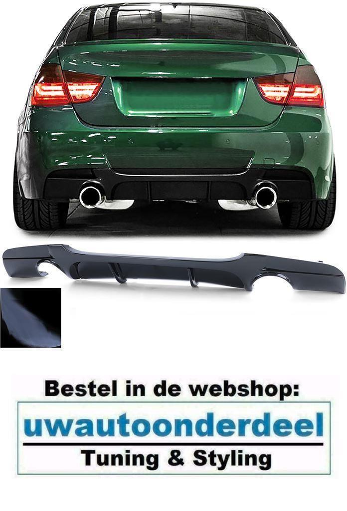 Diffuser Glans Zwart 2 x Uitlaat Voor Bmw 3 serie E90 E91 M, Auto diversen, Tuning en Styling, Ophalen of Verzenden