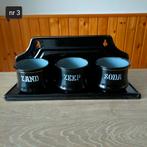 EMAILLE ZWART ZAND ZEEP EN SODA MET REKJE VAN BK., Antiek en Kunst, Ophalen of Verzenden