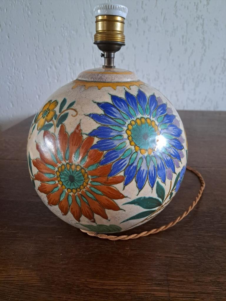 Gouda plateel lampenvoet, Antiek en Kunst, Antiek | Keramiek en Aardewerk, Ophalen of Verzenden