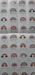 Nr. 92 :  80 stuks regenboog thank you stickers., Hobby en Vrije tijd, Stickers en Plaatjes, Ophalen of Verzenden, Nieuw, Meerdere stickers