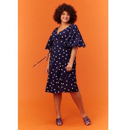 Made My Lemonade LOULOU POLKA NAV, Kleding | Dames, Jurken, Nieuw, Maat 38/40 (M), Blauw, Knielengte, Ophalen of Verzenden