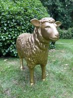 (Tuin)Beeld texel schaap, Goud eye catcher tuin, boerderij,, Ophalen, Nieuw, Kunststof, Dierenbeeld