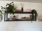 Industrieel Wandrek /Wandkast – Zwart Staal & Donker Hout, Huis en Inrichting, Woonaccessoires | Wandplanken en Boekenplanken