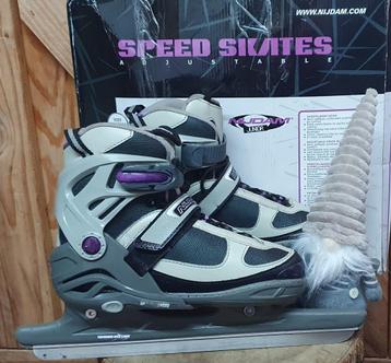 NIJDAM verstelbare schaatsen combinoren mt 35-38 GESLEPEN beschikbaar voor biedingen