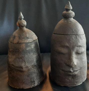 Kunst Koppotten van Keramiek-Raku beschikbaar voor biedingen