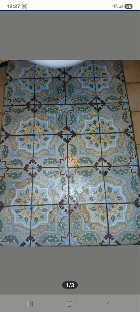 Oude cementtegels, 1.8m², 15x15x1,5cm, 80 stuks, Doe-het-zelf en Verbouw, Tegels, Gebruikt, Vloertegels, Overige materialen, Minder dan 20 cm