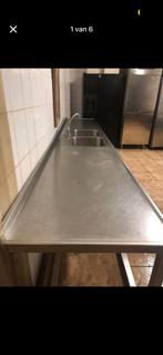 RVS Spoeltafel met 2 Bakken - Horeca Keuken, Ophalen of Verzenden, Gebruikt