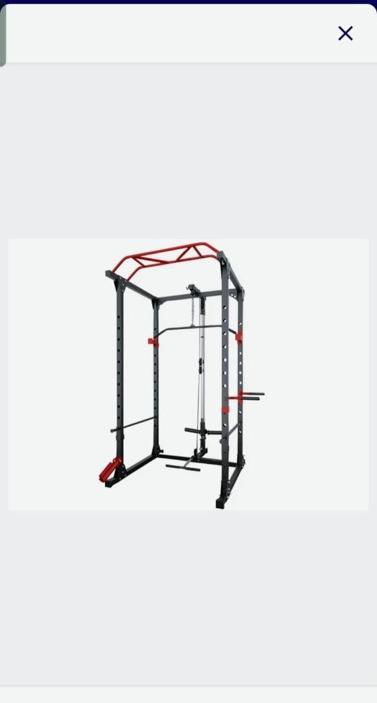 Power cage rack met pulley krachtstation, Sport en Fitness, Fitnessapparatuur, Nieuw, Krachtstation, Armen, Benen, Borst, Buik