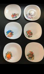 Boch La Louviere Belgium set van zes fruitbordjes, Antiek en Kunst, Antiek | Servies los, Ophalen of Verzenden