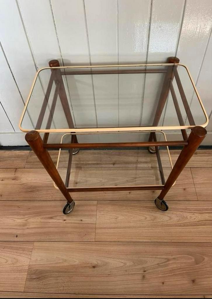Vintage Serveerwagen Coja Culemborg, Huis en Inrichting, Tafels | Bijzettafels, Gebruikt, Rechthoekig, 45 tot 60 cm, 55 tot 75 cm