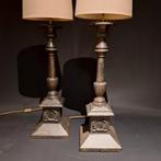 2 gietijzeren zware lampen empire, Ophalen, Zo goed als nieuw, 75 cm of meer
