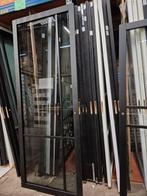 88x231,5cm binnendeur opdek L staal look zwart rookglas SK34, Ophalen, 80 tot 100 cm, Glas, Binnendeur