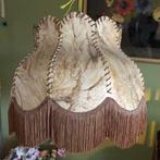 Lampenkap, hanglamp, varkensleer, brocante,vintage, jr 50/60, Verzenden, Zo goed als nieuw, Rond, 25 tot 50 cm