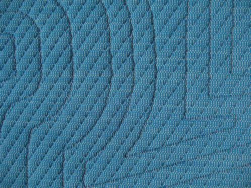 Kvadrat Febrik Apparel 753; blauwtinten; meubelstoffen, Hobby en Vrije tijd, Stoffen en Lappen, Nieuw, Wol, 120 cm of meer, 200 cm of meer