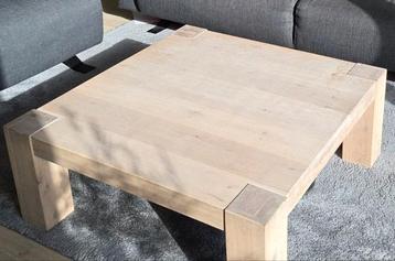 Massief eikenhouten salontafel 100x100x40 licht eiken tafel beschikbaar voor biedingen