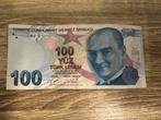 100 Turkse Lira briefje, Postzegels en Munten, Ophalen of Verzenden, Overige landen, Los biljet