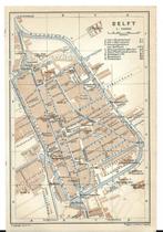1910 - Delft stadsplannetje, Nederland, Voor 1800, Ophalen of Verzenden, Zo goed als nieuw