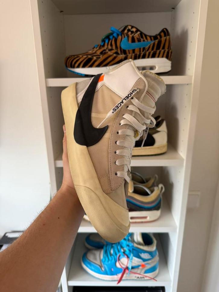 Nike Blazer Mid Off-White “The Ten”, Kleding | Heren, Schoenen, Zo goed als nieuw, Sneakers of Gympen, Wit, Ophalen of Verzenden