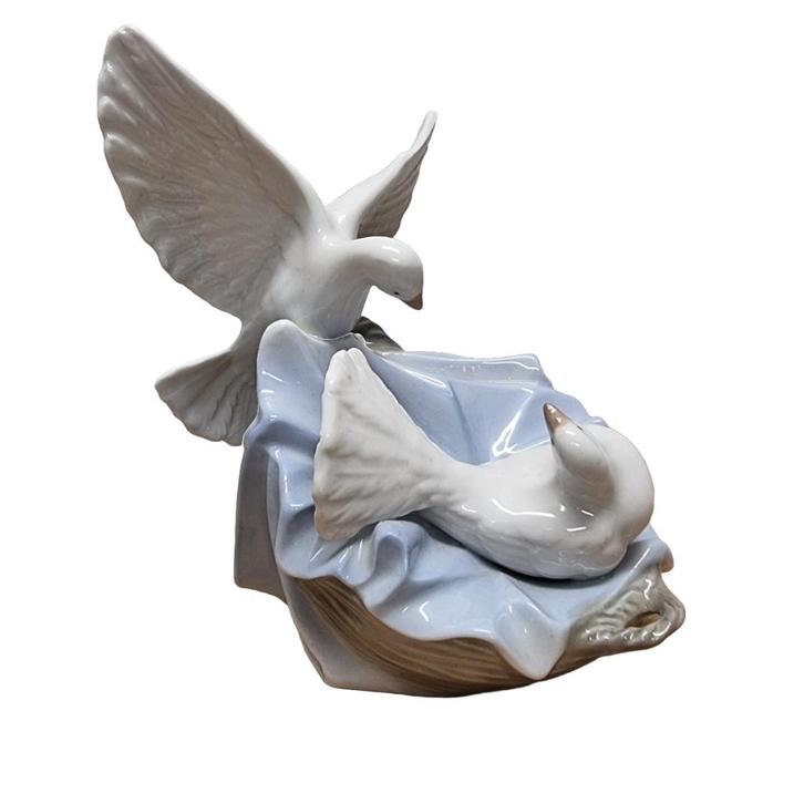 Vintage Tengra porseleinen duifjes, Verzamelen, Beelden en Beeldjes, Zo goed als nieuw, Dier, Ophalen of Verzenden