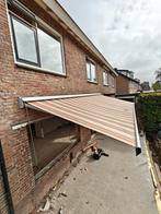 Zonnescherm 600cm 6m 220cm uitval, prima staat gebruikt., Tuin en Terras, Zonneschermen, 150 tot 300 cm, Ophalen, Gebruikt, Knikarmscherm