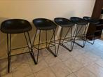 5x HAY About A Stool AAS38 barkruk 75 cm zithoogte zwart, Huis en Inrichting, Barkrukken, Ophalen, 5 krukken of meer, Met voetsteun