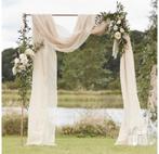 backdrop 7 grote witte stukken stof en 1x taupe(trouwerij), Ophalen, Gebruikt, Versiering, Geboorte of Huwelijk
