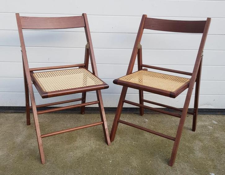 120 Vintage webbing klapstoelen houten Cesca stoelen thonet, Huis en Inrichting, Stoelen, Zo goed als nieuw, Vijf, Zes of meer stoelen
