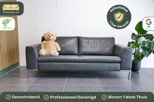 Refurbished Montel 2,5 zits leer | Garantie, Huis en Inrichting, Banken | Bankstellen, Zo goed als nieuw, Rechte bank, Driepersoons