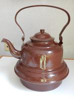 Emaille bruine ketel waterketel vintage, Ophalen of Verzenden