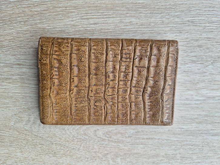 Nostalgische portefeuille, Sieraden, Tassen en Uiterlijk, Portemonnees, Gebruikt, Overige merken, Bruin, Leer, Ophalen of Verzenden