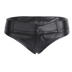 Dames leren hot pants (sexy broekje slip hotpants wetlook), Verzenden, Nieuw, Zwart, Kort