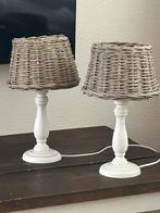 Te koop set schemerlampen met rieten lampenkappen., Ophalen, Gebruikt, Met riet, 75 cm of meer