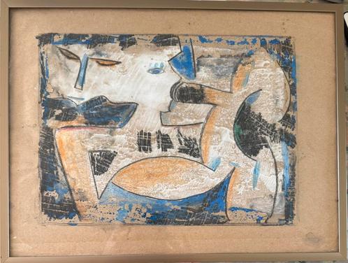 Gemengde techniek - figuren  Van wie??, Antiek en Kunst, Kunst | Schilderijen | Modern, Ophalen of Verzenden