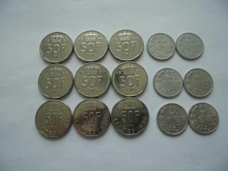 15 munten Luxemburg 50 frank,25 centimes 1957/1989 + info, Postzegels en Munten, Munten | Europa | Niet-Euromunten, Setje, Overige landen