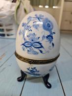 Vintage Ei bijouteriedoosje met Blue Onion Motief, Ophalen of Verzenden