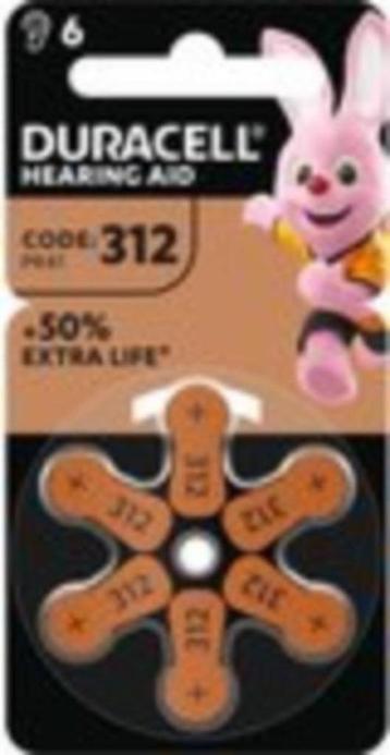 Duracell. Knoopcel zinc air bruin 312 PR41. 6 stuks. Nieuw. beschikbaar voor biedingen