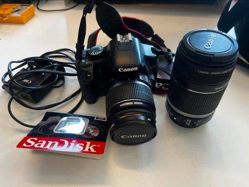 Canon Eos 450D kit + zoomlens 55-250 + cameratas, Audio, Tv en Foto, Fotocamera's Digitaal, Zo goed als nieuw, Canon, 8 keer of meer