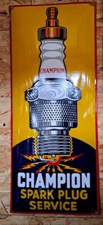 Champion spark plug service emaillen reclame bord en andere, Reclamebord, Emaille, Ophalen of Verzenden, Zo goed als nieuw