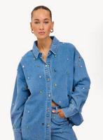 Gezocht loavies set denim strass, Ophalen of Verzenden, Zo goed als nieuw, Blauw, W28 - W29 (confectie 36)