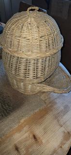 Vintage Rietmand met Deksel voor aardappels, Ophalen, Gebruikt, Mand, Rond
