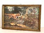 Vintage schilderij prent met jachthonden, Ophalen, Minder dan 50 cm, Schilderij, Minder dan 50 cm