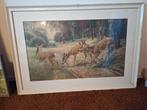 Schilderij  met 3 reeën in een bosrijke omgeving, Antiek en Kunst, Kunst | Schilderijen | Klassiek, Ophalen